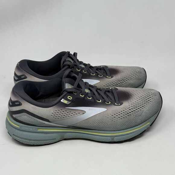 Brooks Ghost 15 Sneakers Shoes Mens 10.5 Gray Green Running Lightweight Shoes - Picture 3 of 16
